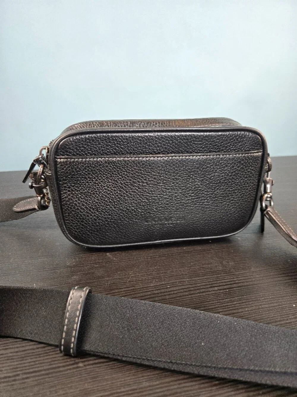 Coach Black Leather Camera Bag